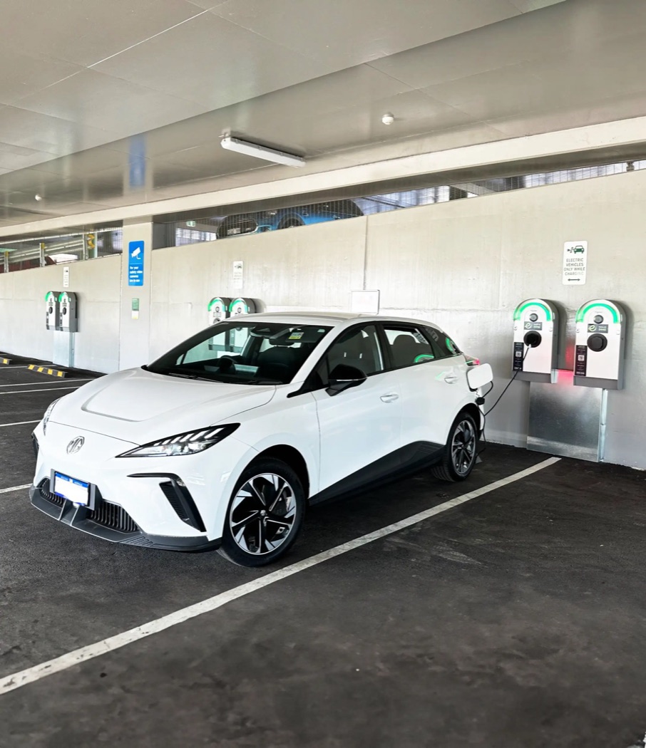 EVs charging at a workplace charging bank managed on Wevolt