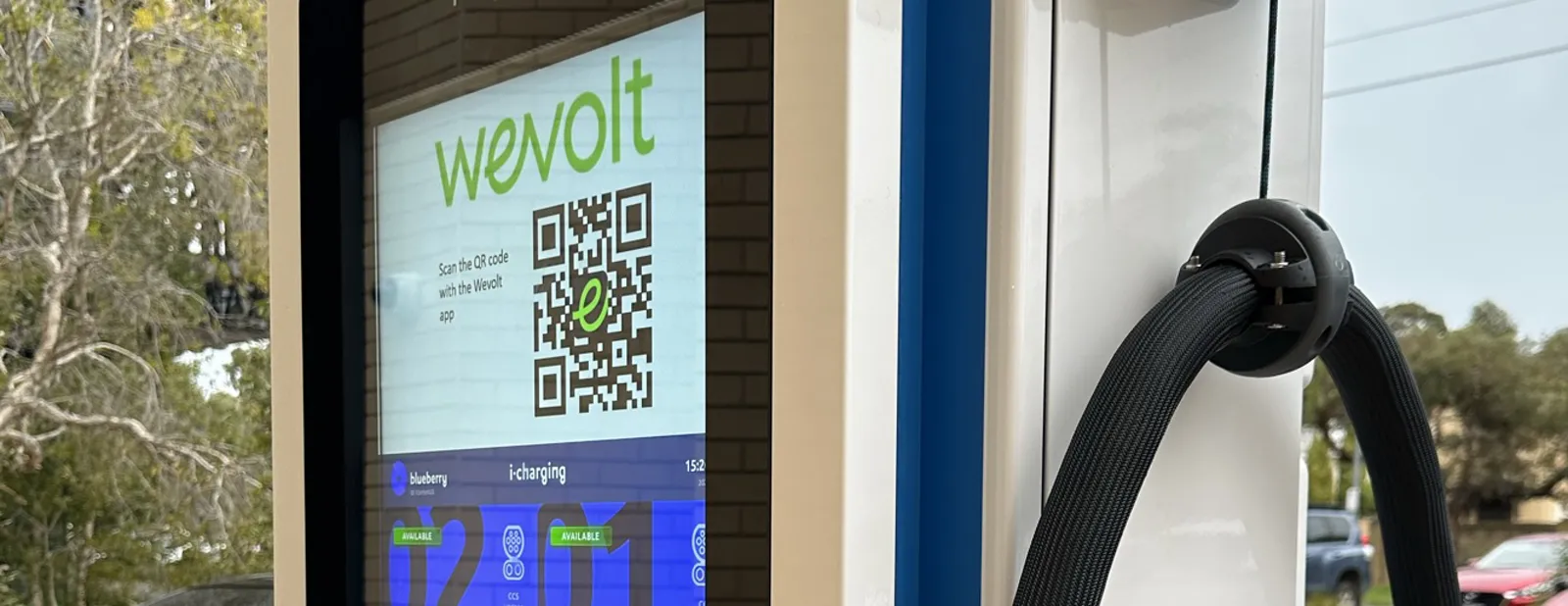 A Wevolt-branded DC fast charger at the University of Western Australia